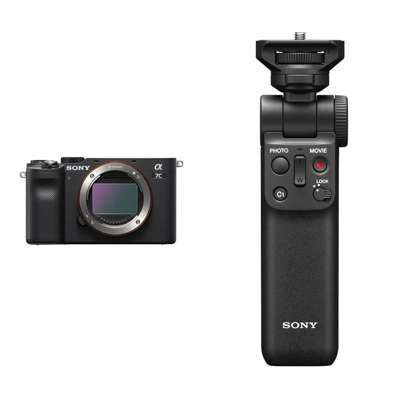 Sony Alpha 7 C | Full-frame Mirrorless Interchangeable Lens Camera - Black, with Handgrip, Bundle
