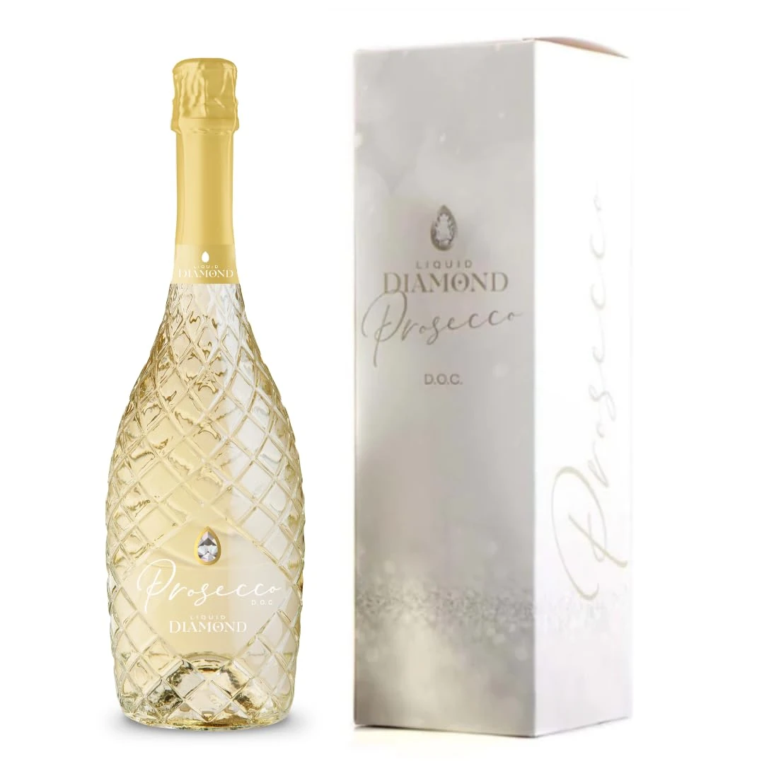 Liquid Diamond Prosecco DOC 75cl in Gift Box | Award Winning Premium Italian Sparkling White Prosecco from Veneto | 11% ABV | Vegan Friendly