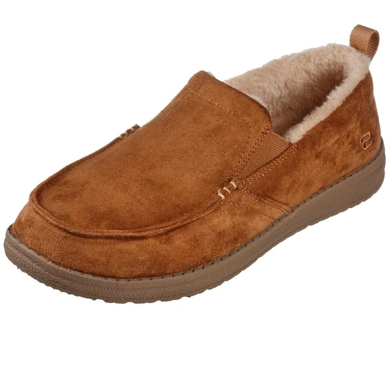 Skechers Mens Melson Willmore Slipper, Tan Microfiber, 7.5 UK