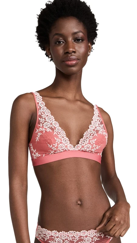 Wacoal Women's Embrace Lace Wire Free Convertible Bra, Faded Rose/White Sand, 32