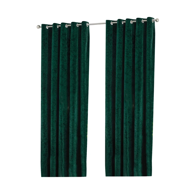 Paoletti Verona Ringtop Eyelet Curtains, Emerald, 229 x 137 cm