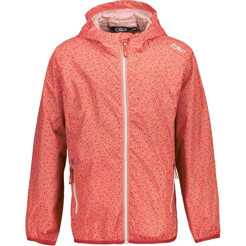 CMP - Kid G Jacket Rain Fix Hood, Coral, 110