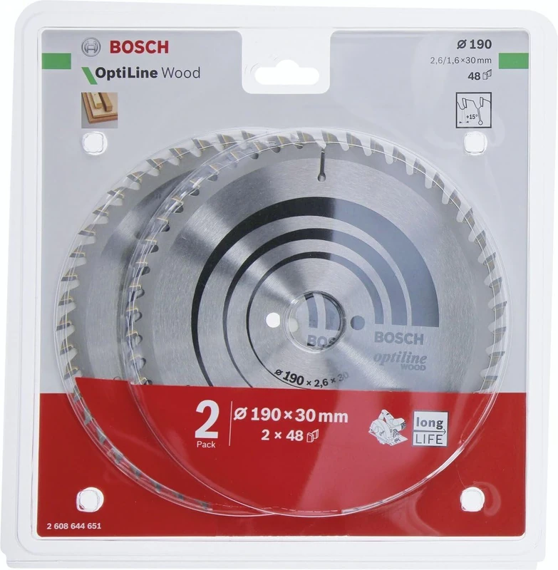 Bosch 2 x Optiline Wood 190x30x2.6/1.6x48T - Image 1