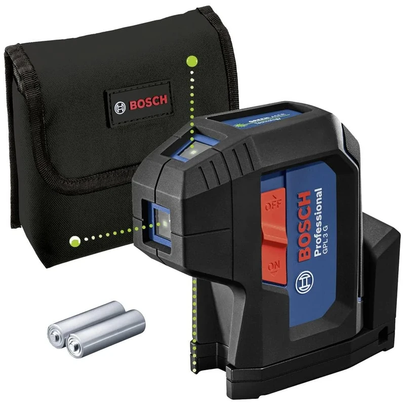 Bosch Professional 3 Point Laser GPL 3 G (green laser, Working range: up to 30 m, Pouch)