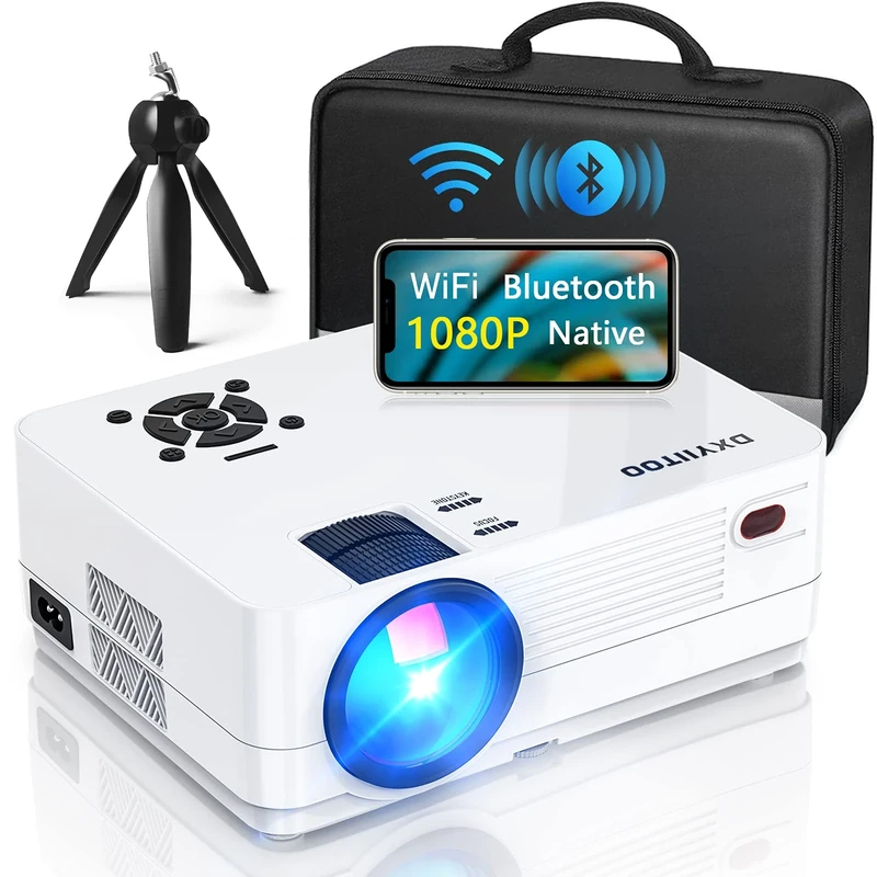 Native 1080P Projector with WiFi and Two-Way Bluetooth, Full HD Movie Projector, 300" Display 4K Home Theater
