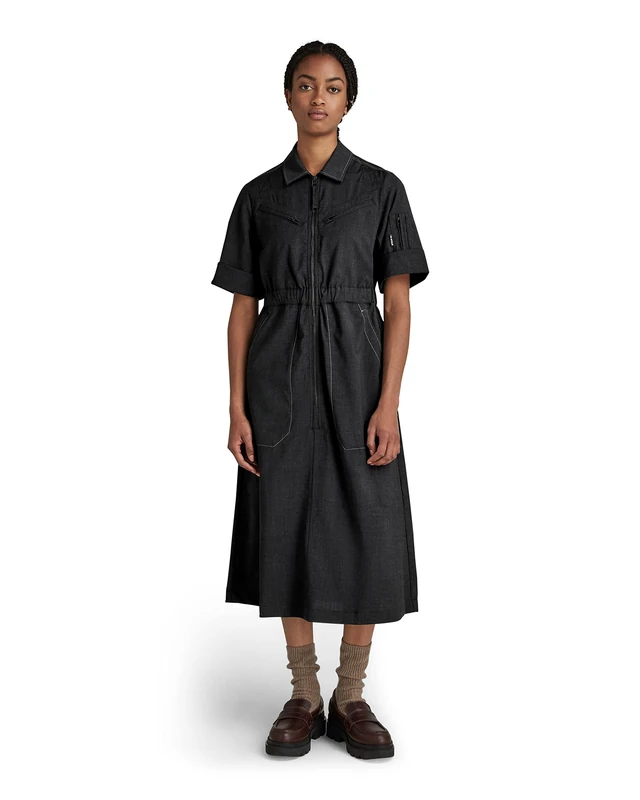 G-Star Women's Flightsuit Holiday Dress, Multicolour (dk black htr D20649-C914-7293), M