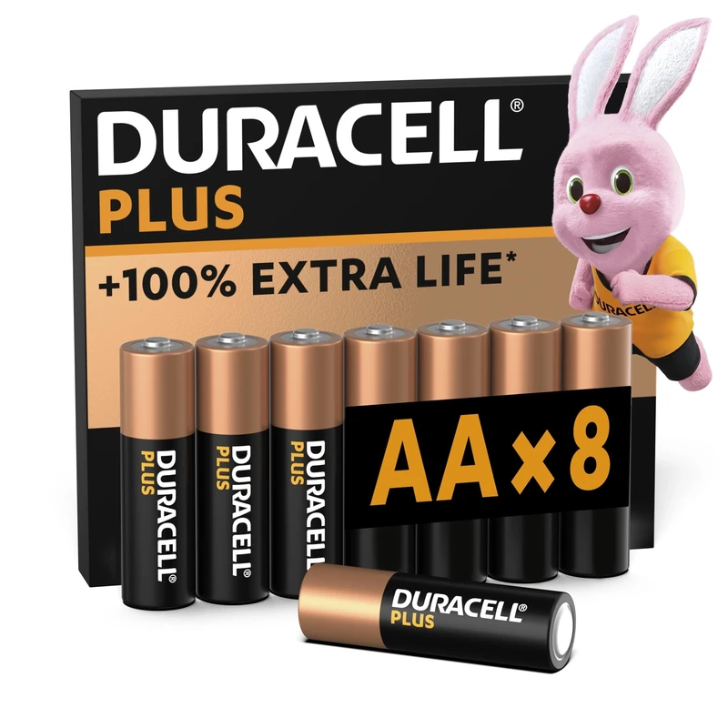 Duracell Plus AA Batteries (8 Pack) - Alkaline 1.5V - MN1500