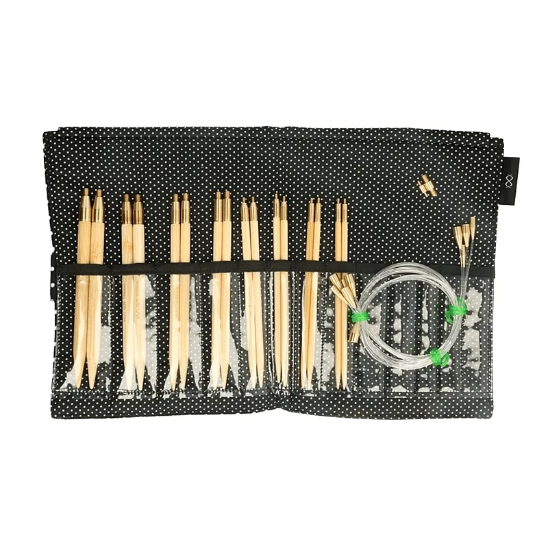 Seeknit KA57828-04 Circular Knitting Set, Bamboo, Black, Medium/Large