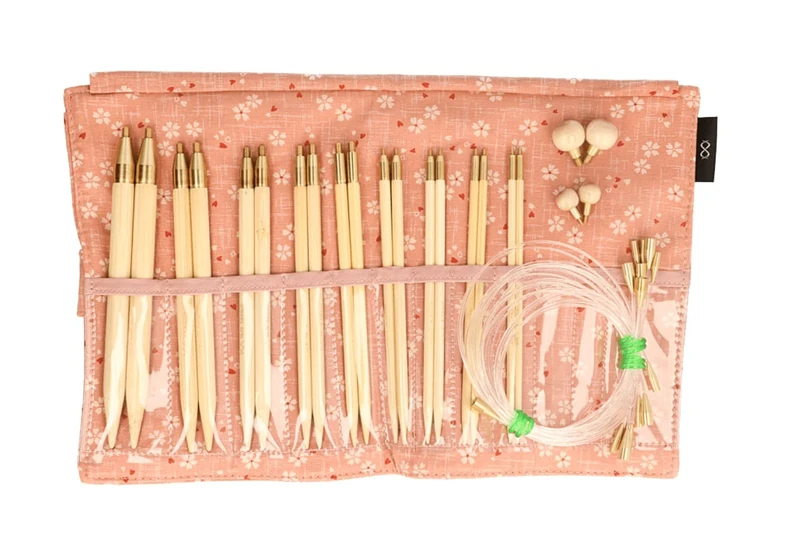 Seeknit KA57829-03 Round Knitting Set, Bamboo, Pink, Medium/Large