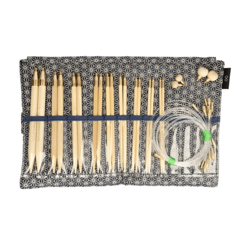 Seeknit KA57829-01 Bamboo Circular Knitting Set, Blue, Medium/Large