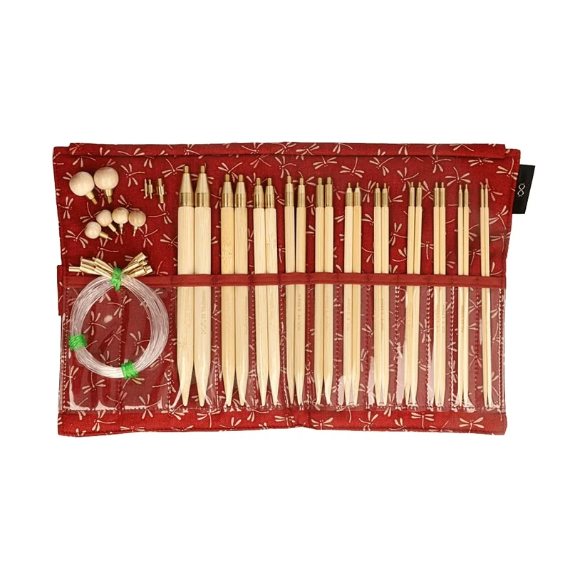 Seeknit KA57826-02 Circular Knitting Set, Bamboo, Red, Standard