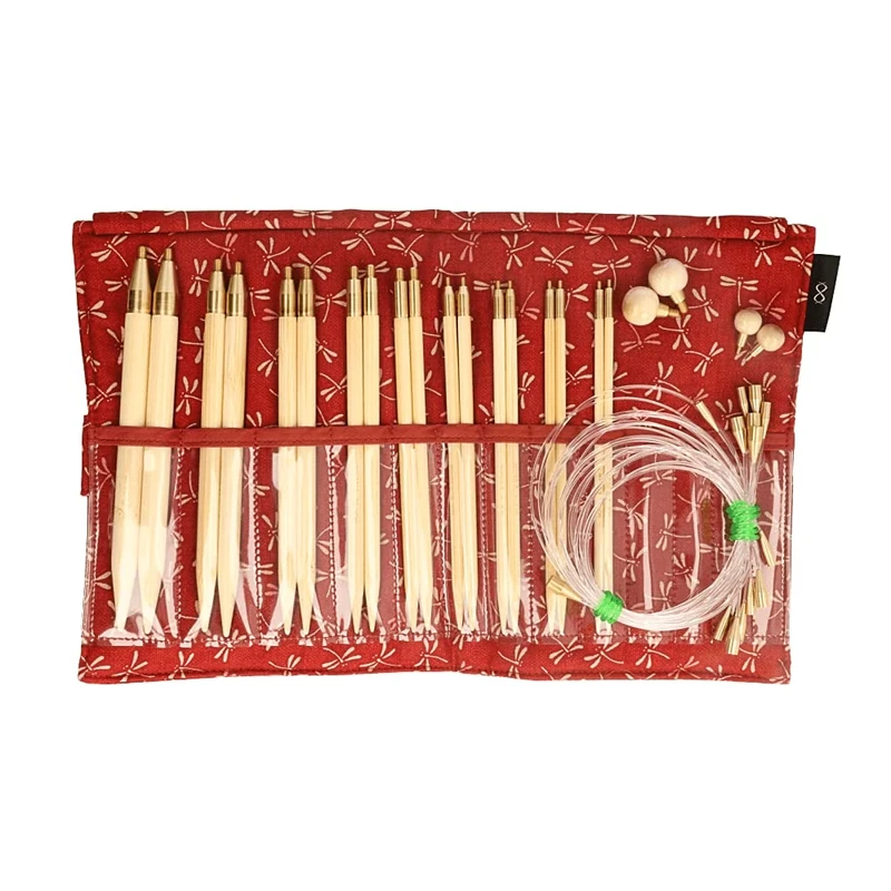 Seeknit KA57829-02 Bamboo Circular Knit Set, Red, Medium/Large