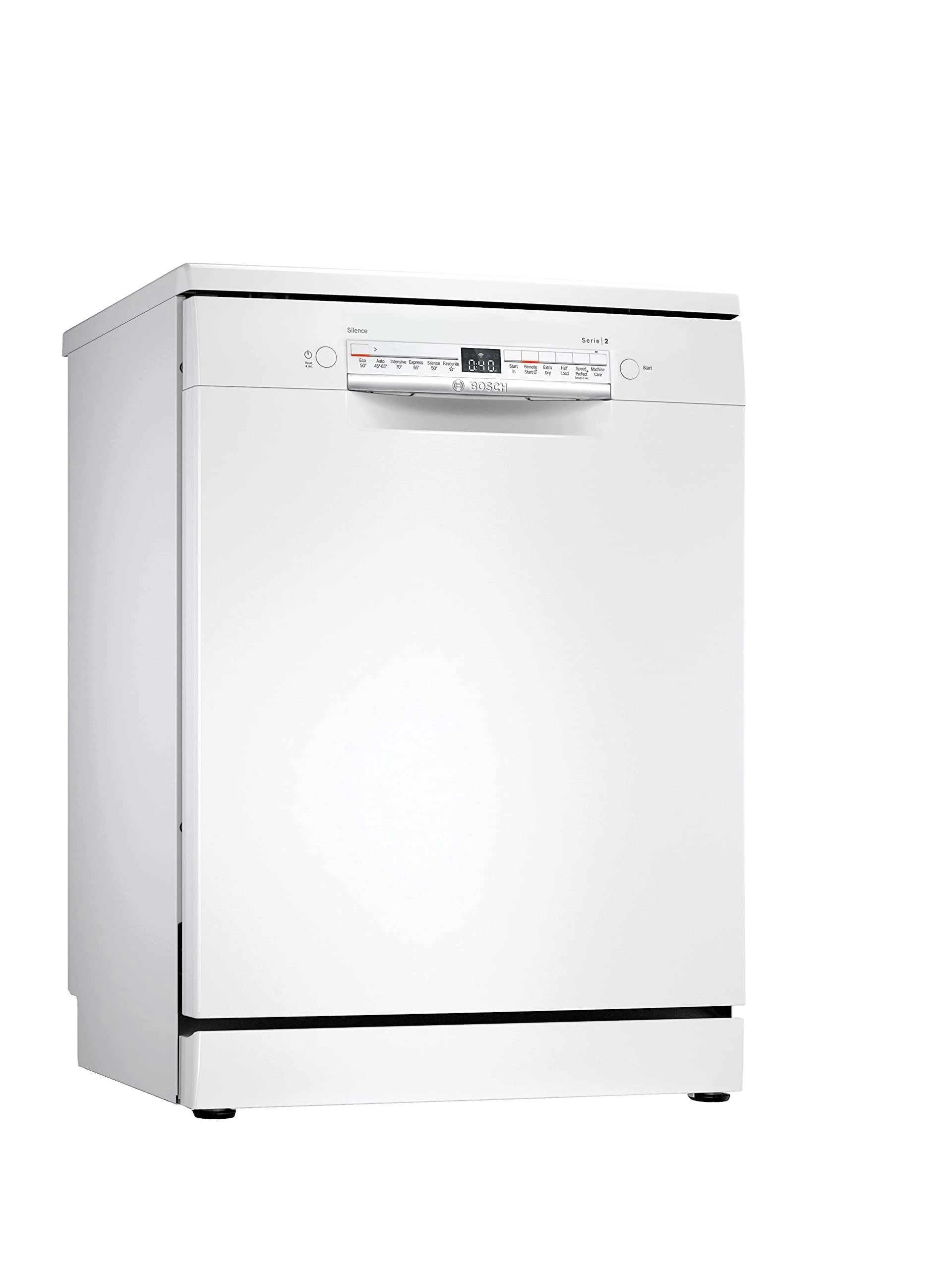 Bosch Home & Kitchen Appliances Bosch SMS2HVW66G Dishwasher, 13 place settings, ExtraDry, Wifi Enabled with Home Connect, Silence on demand, Dosage Assist, White, Freestanding