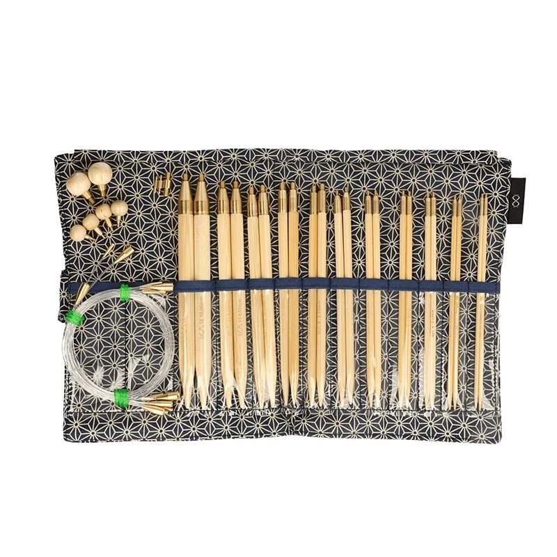 Seeknit KA57826-01 Circular Knitting Set, Bamboo, Blue, Standard