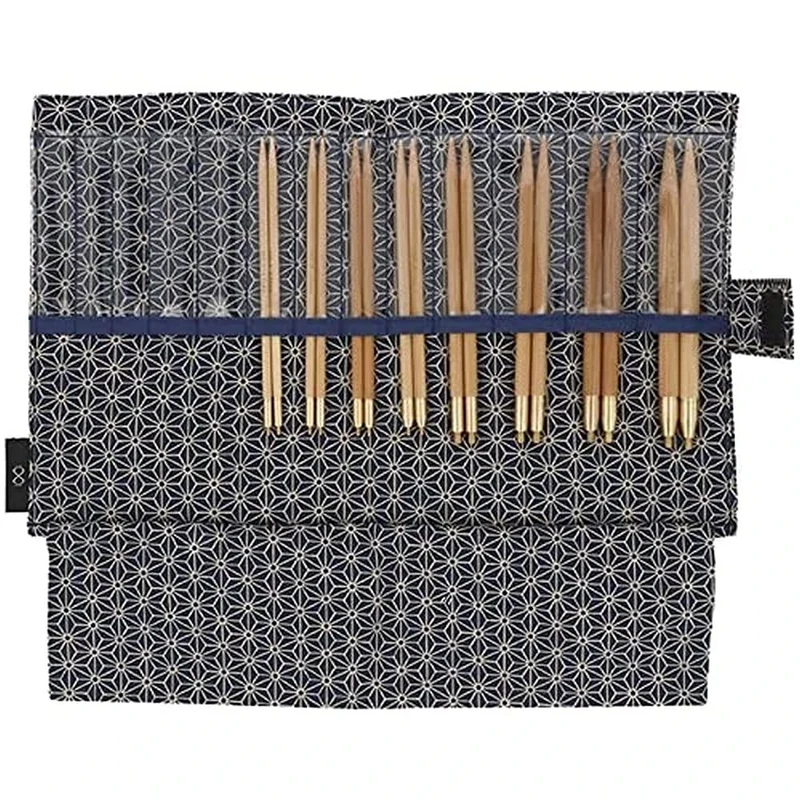 Seeknit Circular Knitting Needles Set, Bamboo, Black, Mittelgroße/Große