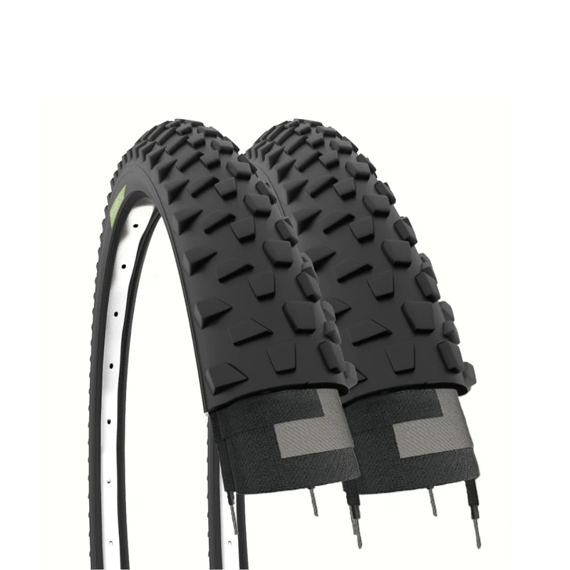 Ecovelò Unisex - Adult 26 x 2.10 2 Tyres MTB 26 x 2.10 (54-559), Black, One Size