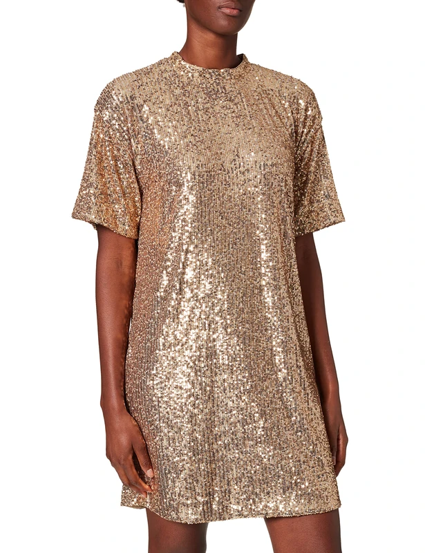BOSS Women's C_Esenni Dress, Gold713, XL
