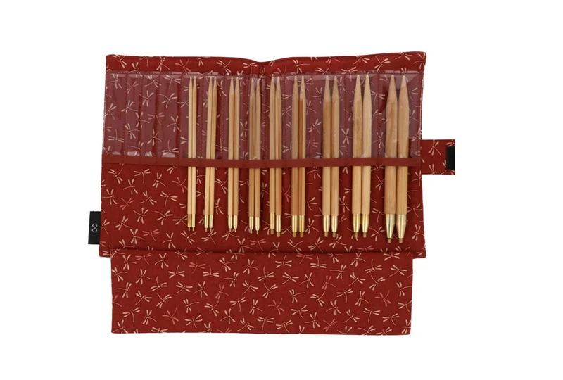 Seeknit Circular Knitting Needles Set, Bamboo, red, Mittelgroße/Große