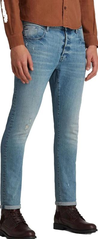 G-Star Men's 3301 Slim style Jeans, Blue (Vintage seashore restored 51001-C913-C773), 27W / 32L