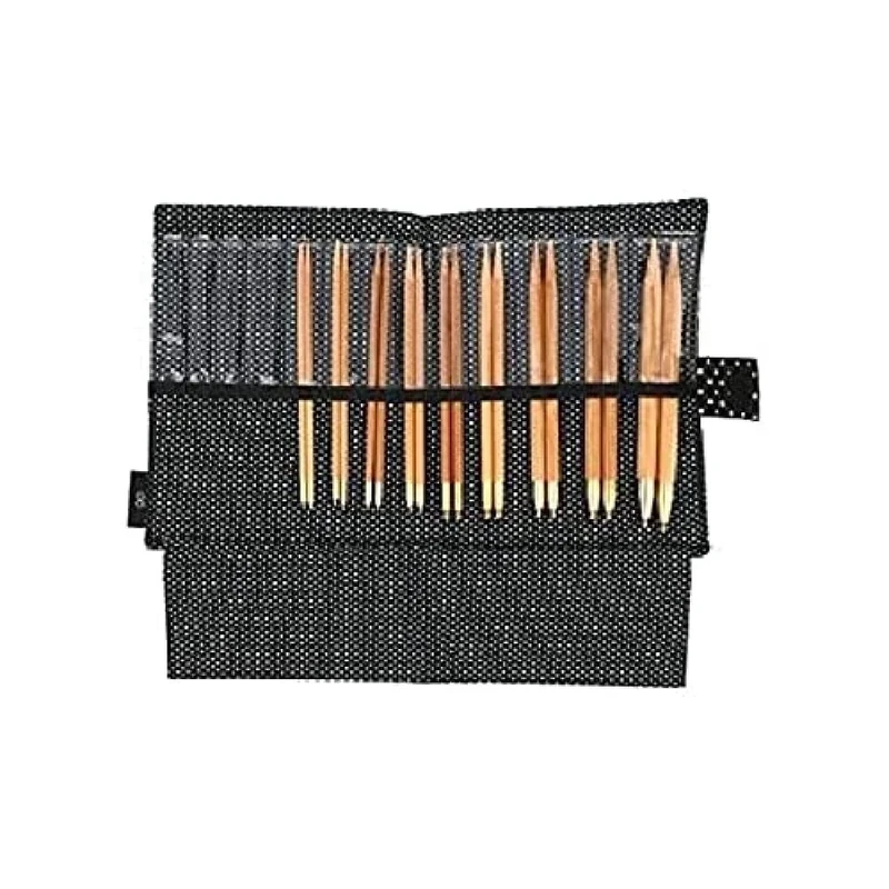 Seeknit Circular Knitting Needles Set, Bamboo, Black, Mittelgroße/Große