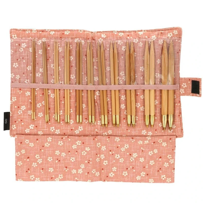 Seeknit KA58860-03 Circular Knitting Needles Set, Bamboo, Pink, Standard