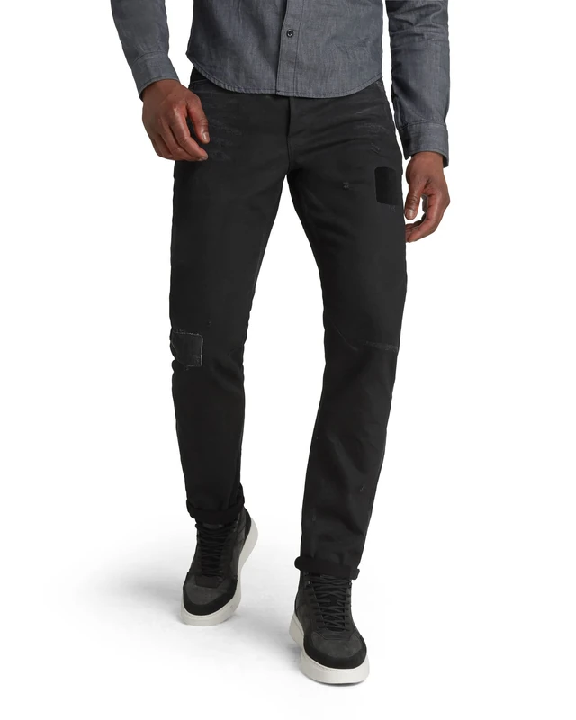 G-Star Men's A-Staq Tapered Jeans, Black (jet black rescue patch restored D20005-C526-C770), 27W / 32L