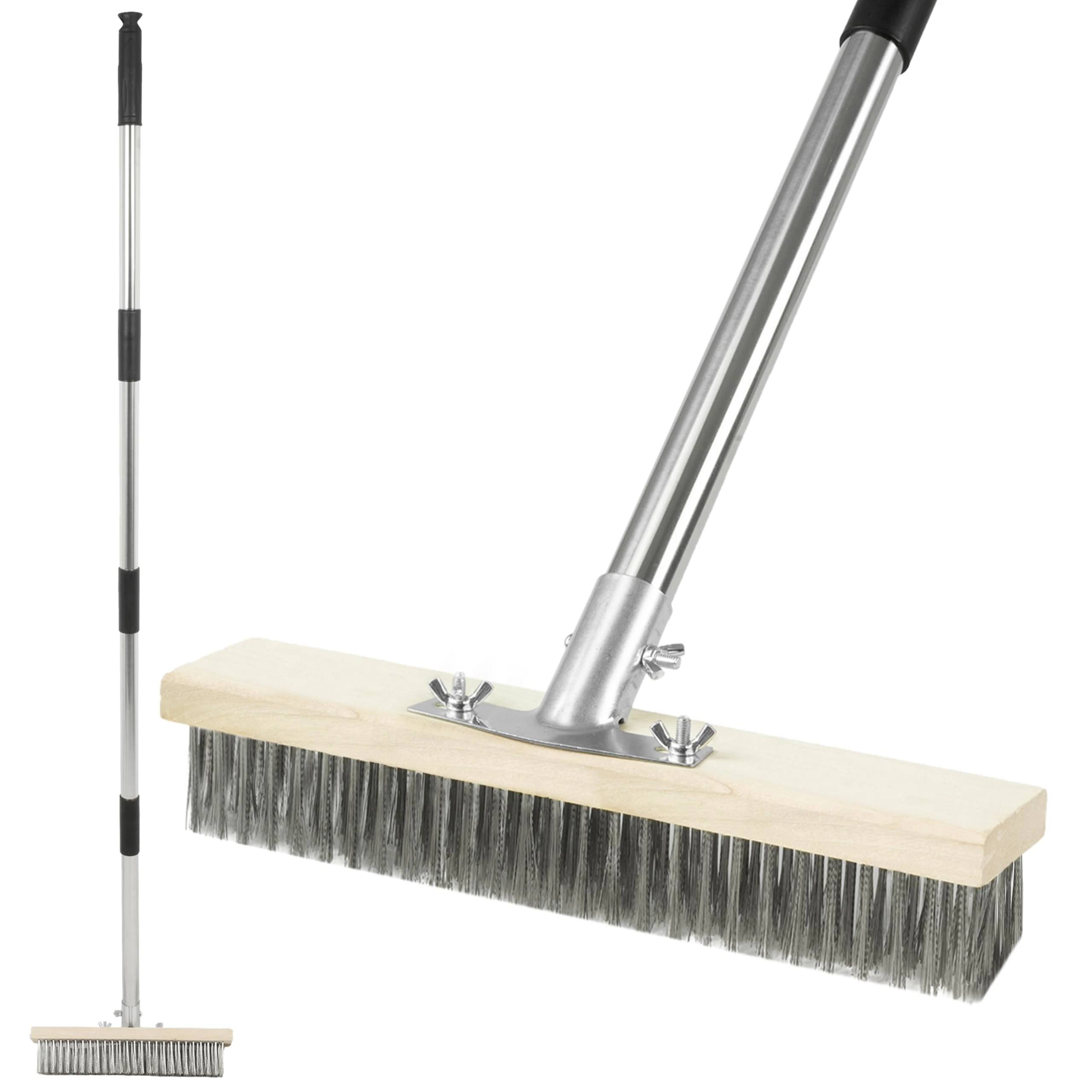 Pelle & Sol Heavy Duty Floor Scrubbing Brush - Yard Brush with Telescopic Handle - Floor Scrubber & Garden Broom for Outdoor Use - Shower Scrubber, Outdoor Broom for Decking, Pathways & Driveways.
