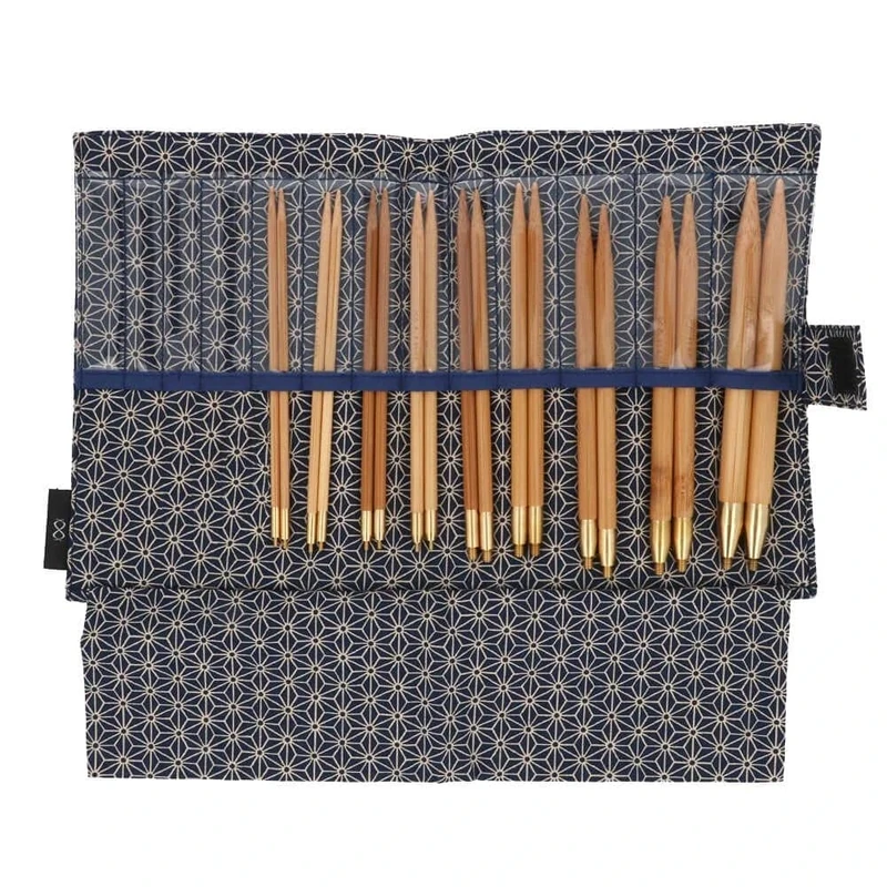 Seeknit Circular Knitting Needles Set, Bamboo, Blue, Mittelgroße/Große