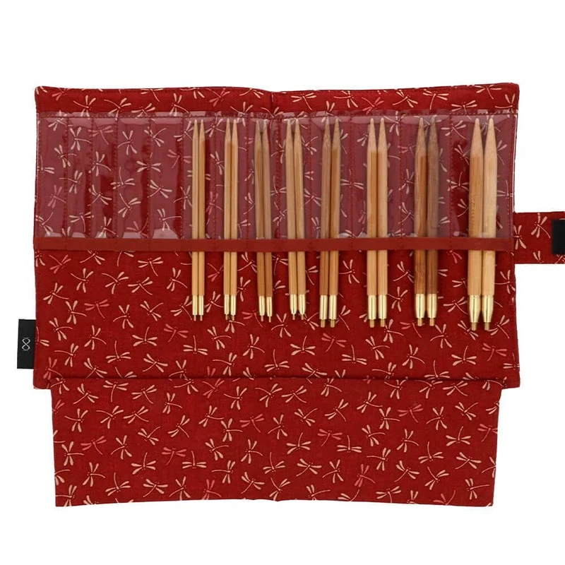 Seeknit KA58920-02 Circular Knitting Needles Set, Bamboo, Red, Medium/Large