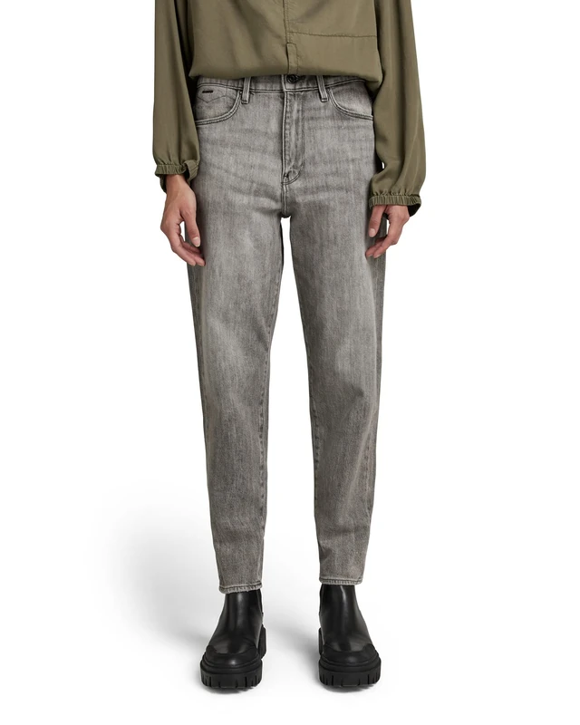 G-Star Women's Janeh Ultra High Mom Ankle Jeans, Grey (faded carbon D16083-C909-C762), 26W / 30L