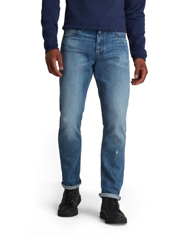G-Star Men's Triple A Regular Straight Jeans, Blue (faded hague blue destroyed D19161-C779-C764), 29W / 30L