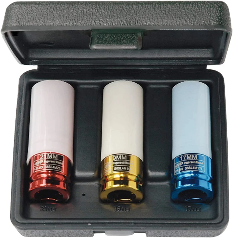 Ingersoll Rand SK4M3LN High-Torque Impact Socket Set 1/2 Inch Deep Metric Sockets CR-Mo Steel Durable and Reliable