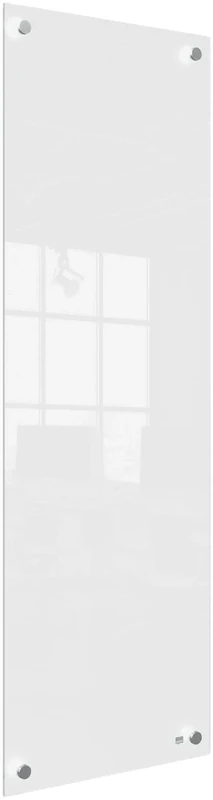 Nobo Small Glass Whiteboard Panel, Dry Erase Surface, Frameless, Corner Wall Mounting, Home/Office, 300 x 900 mm, Includes Marker Pen, White, 1915604