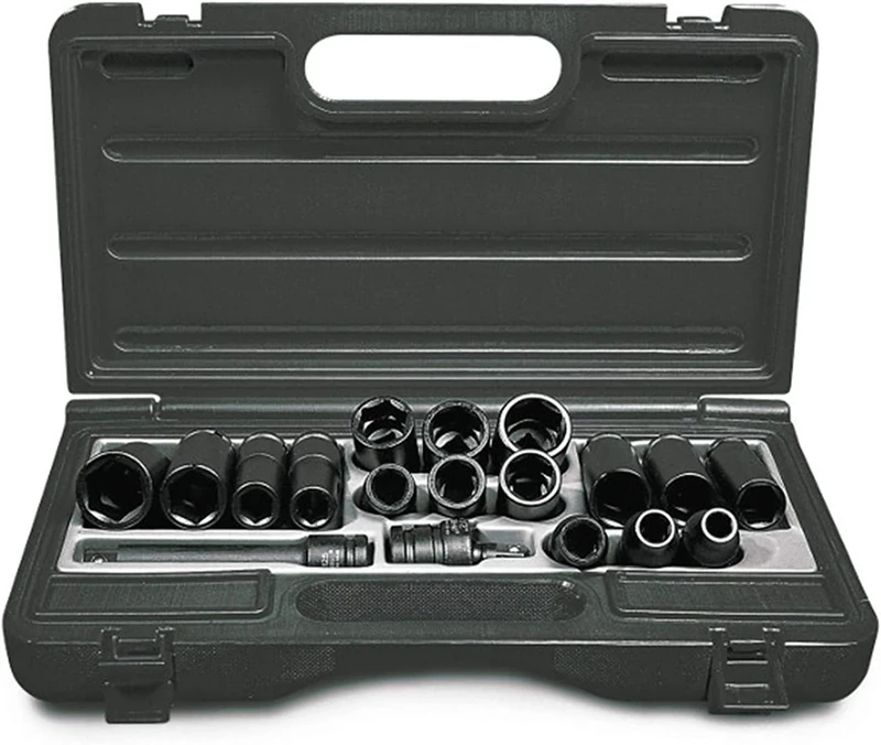 Ingersoll-Rand Metric Deep Impact Socket Set SK4M18N, 1/2", 14 Pieces, Forged from CR-MO Steel, Tough and Durable