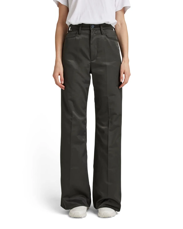 G-Star Women's Deck Ultra High Wide Leg Pants, Grey (cloack D21365-C896-5812), 26W / 32L