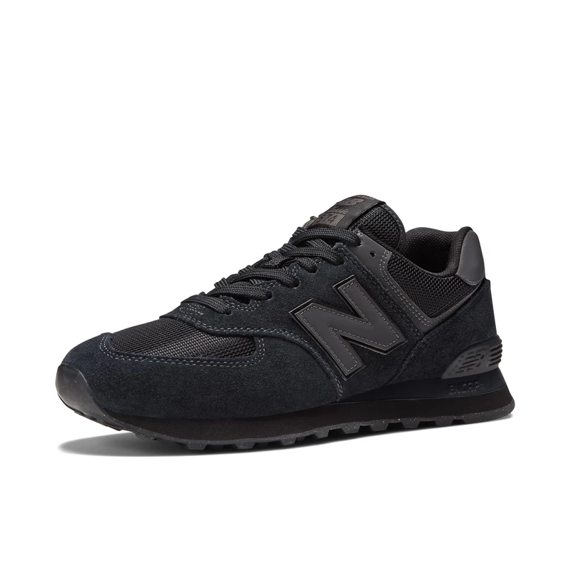New Balance Mens Nb 574 Sneakers, Triple Black Eve Dark, 9 UK
