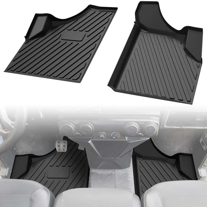 SAUTVS Floor Mats for Defender, TPE Front Row Floor Liners All Weather Protection Slush Mats for Can-Am Defender/Defender MAX Accessories (2PCS)