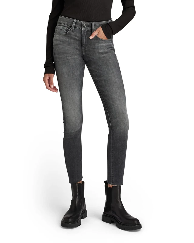 G-Star Women's 3301 Mid Skinny Ankle Jeans, Grey (vintage basalt D20059-A634-B168), 26W / 30L