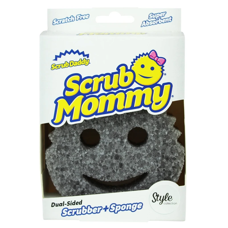 Scrub Daddy Scrub Mommy Cleaning Sponges - Dual Sided Non Scratch Sponge Scourers, Smiley Kitchen Sponges for Dishwashing & Bathroom, FlexTexture Dish Scrubber Sponge, Style Single Pack