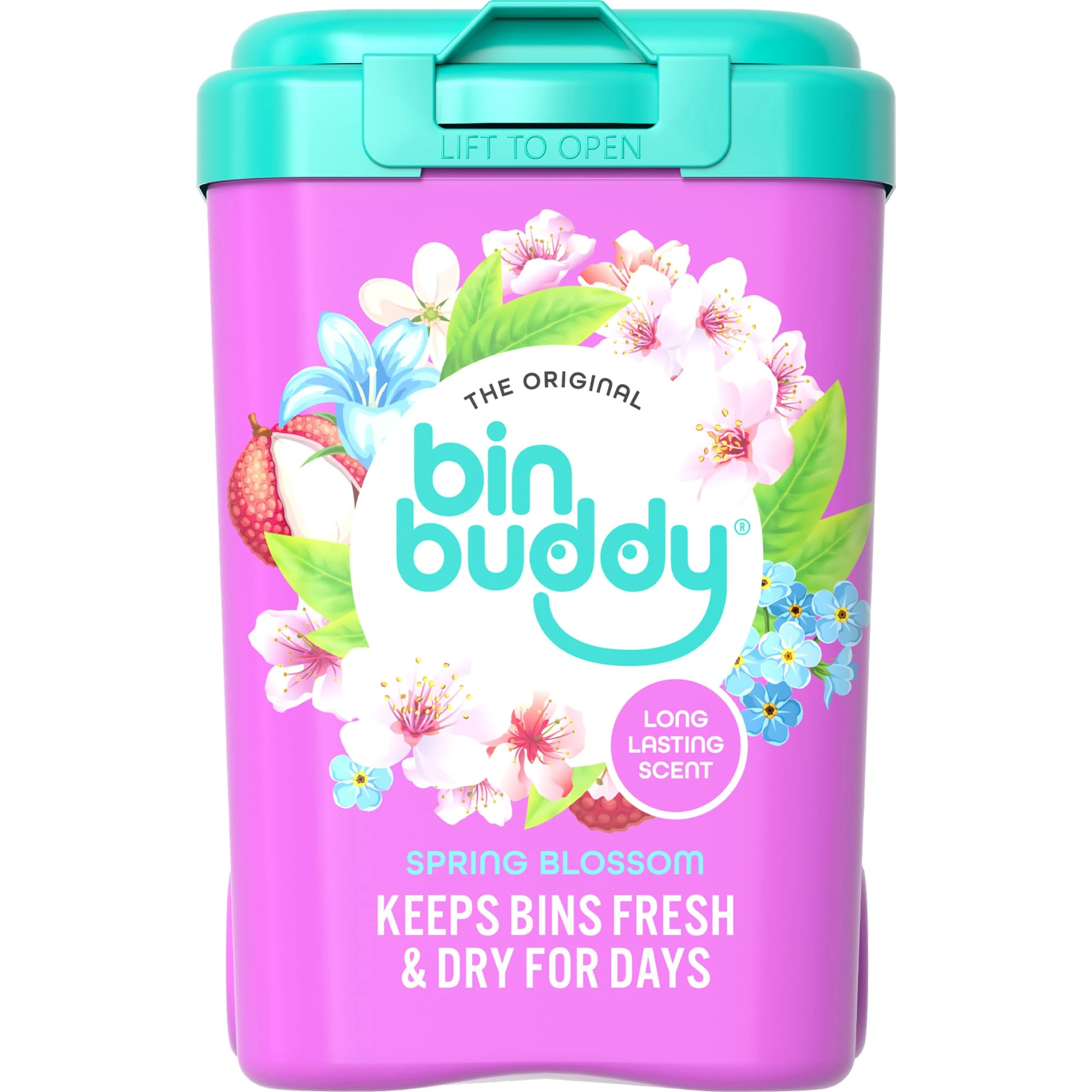 Bin Buddy Fresh Spring Blossom 450g, Bin Freshener Deodoriser Powder, Leaves Your Bin Smelling Great, Suitable for Indoor and Outdoor Bins
