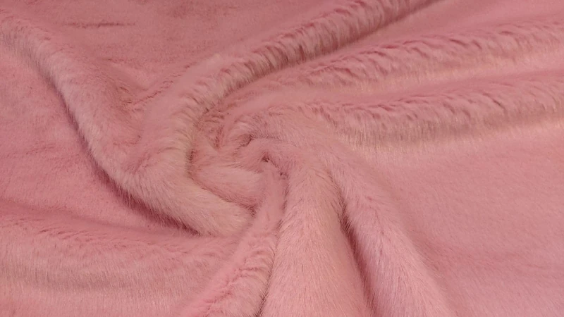 Super Luxury Faux Fur Fabric Material - Swiss Pale Pink, 1Mtr - 150cm x 100cm