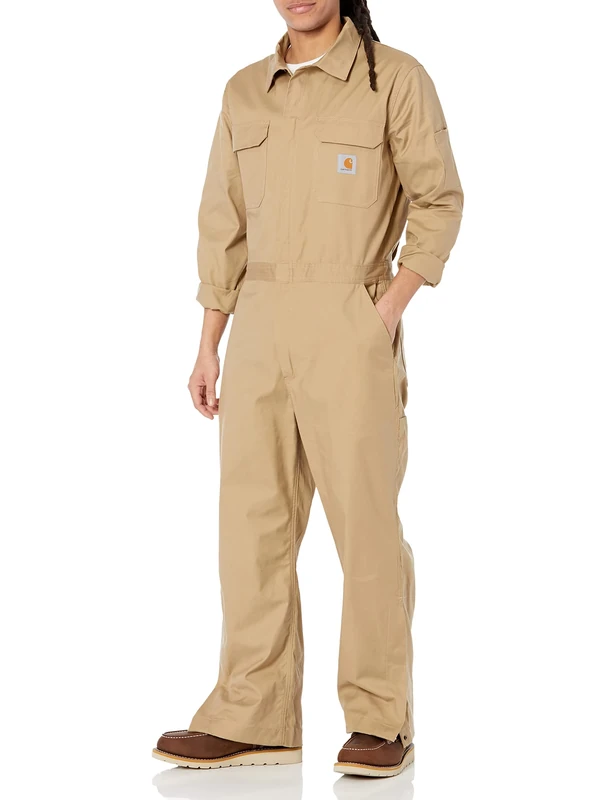 Carhartt Men's Rugged Flex Canvas Coverall, Dark Khaki, S