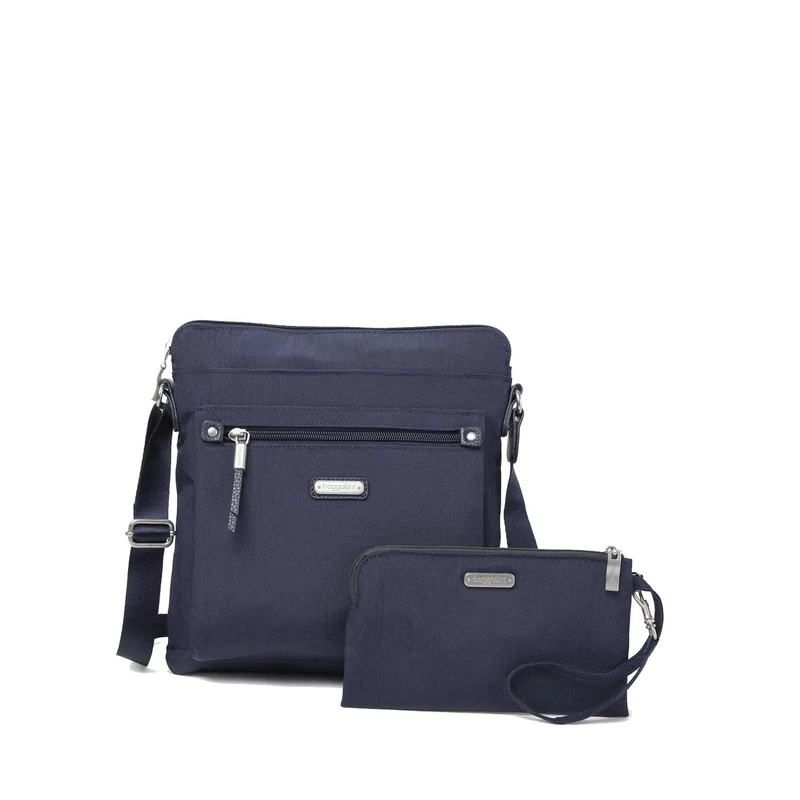 Baggallini Women's go bagg with RFID Phone Wristlet, French Navy, One Size