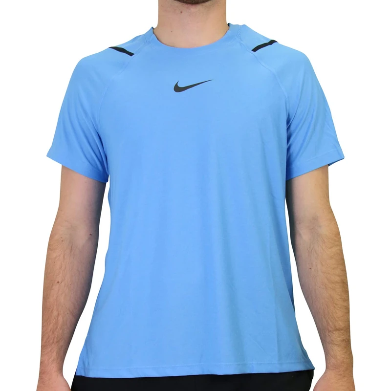 NIKE Men's Dri-fit T Shirt, Coast/Htr/Black, S UK