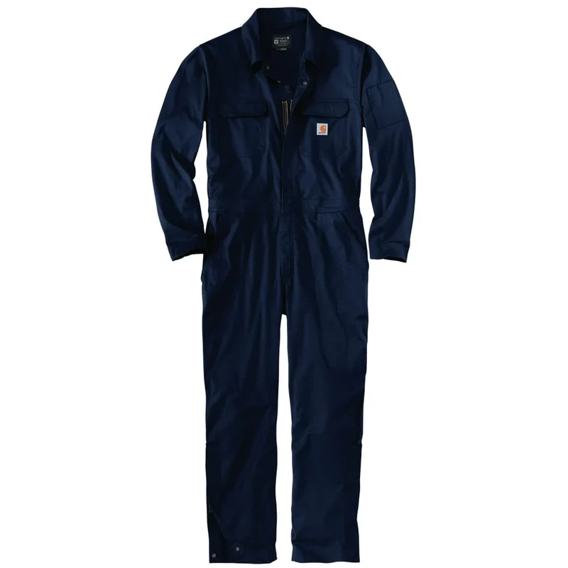 Carhartt Men's Rugged Flex Canvas Coverall, Navy, S