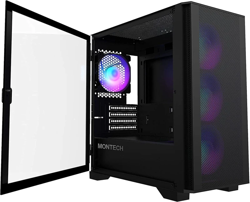 Montech AIR 100 ARGB, Micro-ATX, Tempered Glass - schwarz