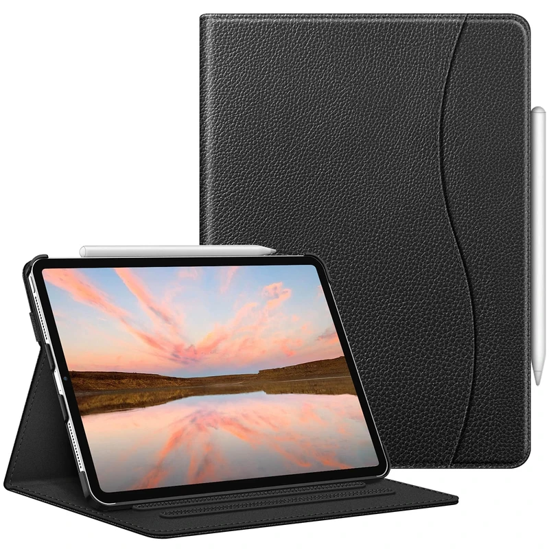 FINTIE Case for iPad Pro (11-inch, 2022-2018) [Not for 2025 iPad 11] - Multi Angle Folio Cover with Pencil Holder & Pocket, Auto Wake/Sleep, Black