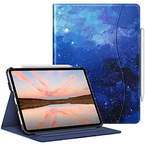 FINTIE Case for iPad Pro (11-inch, 2022-2018) [Not for 2025 iPad 11] - Multi Angle Folio Cover with Pencil Holder & Pocket, Auto Wake/Sleep, Starry Sky