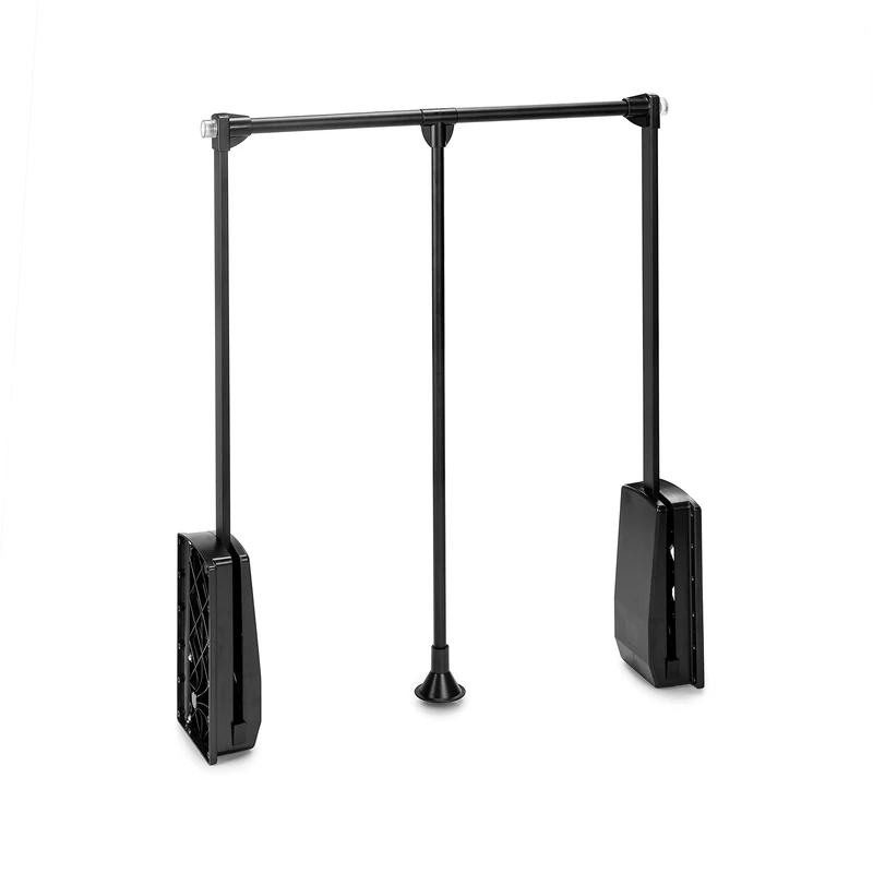 Emuca -Hang pull down wardrobe rail lift, adjustable width 23,6-32,6 inch (600-830mm), black