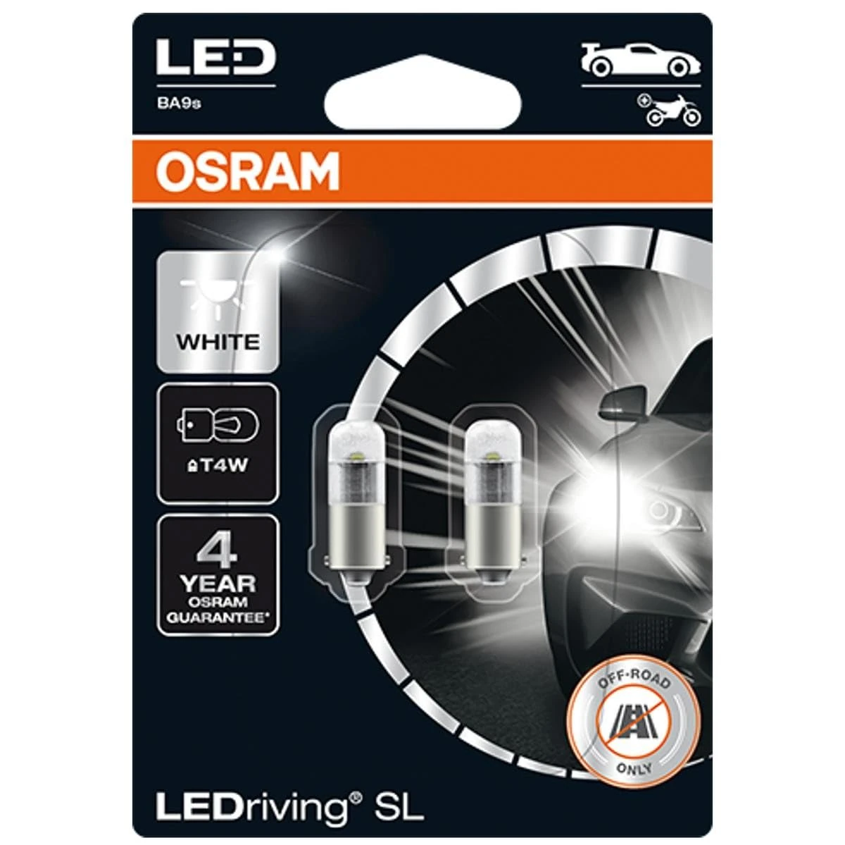 OSRAM LEDriving® SL, ≜ T4W, White 6000K, LED signal lamps, Off-road only, non ECE, Double Blister